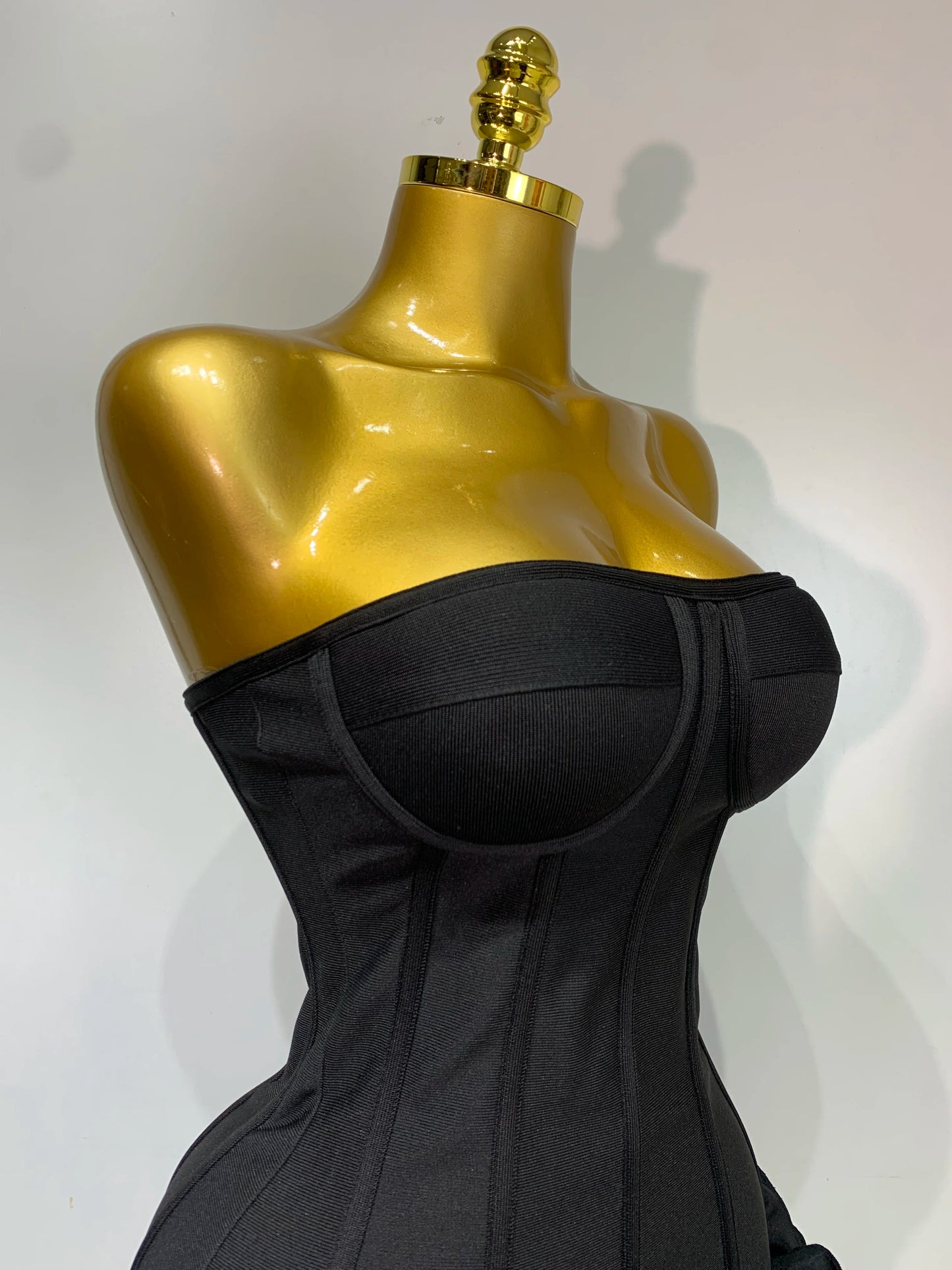 Women Sexy Strapless Backless Flower Embellished Mini Bandage Dress Bodycon Celebrity Party Cocktail Evening Party Club Dresses