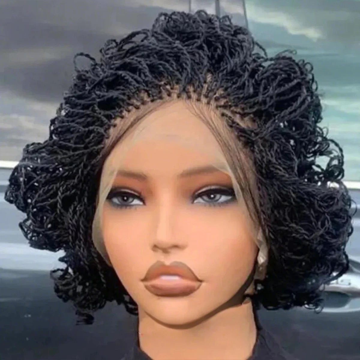 Micro Twist Braided Bob Wig for Black Women 5x5 HD Lace Front Closure Natural Looking Lace Wig with Micro Braids