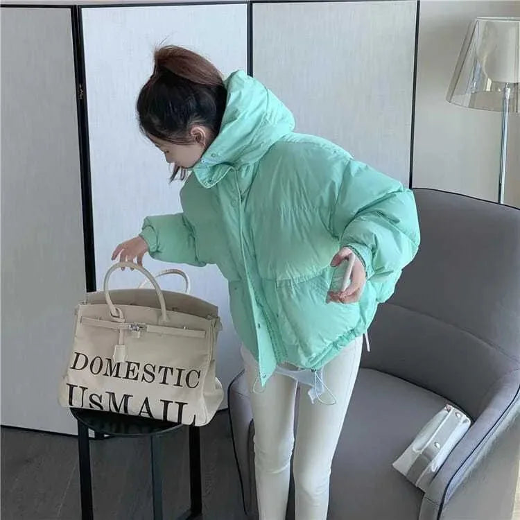 Warm Oversized Hooded Cotton Puffer Parka for Women