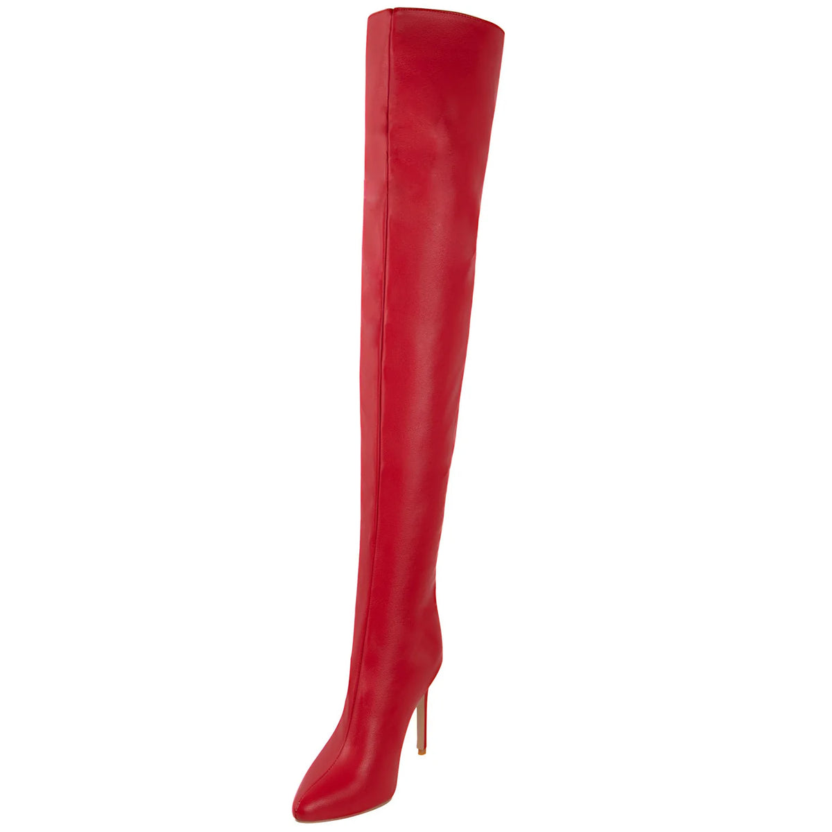 Patent Leather Thigh High Pointed Toe Boots for Women