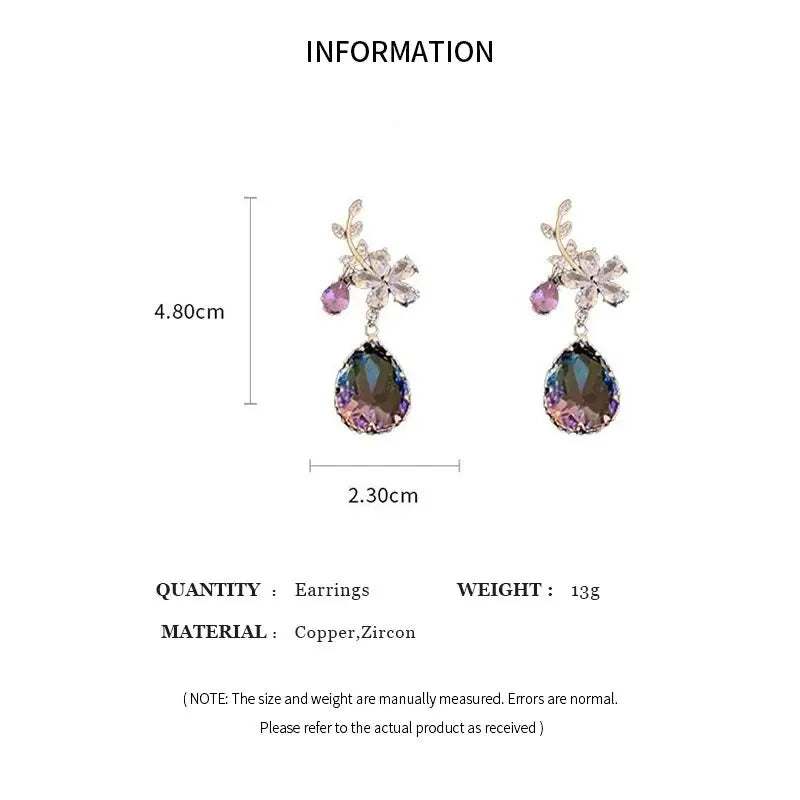 Butterfly Cubic Zirconia Drop Earrings