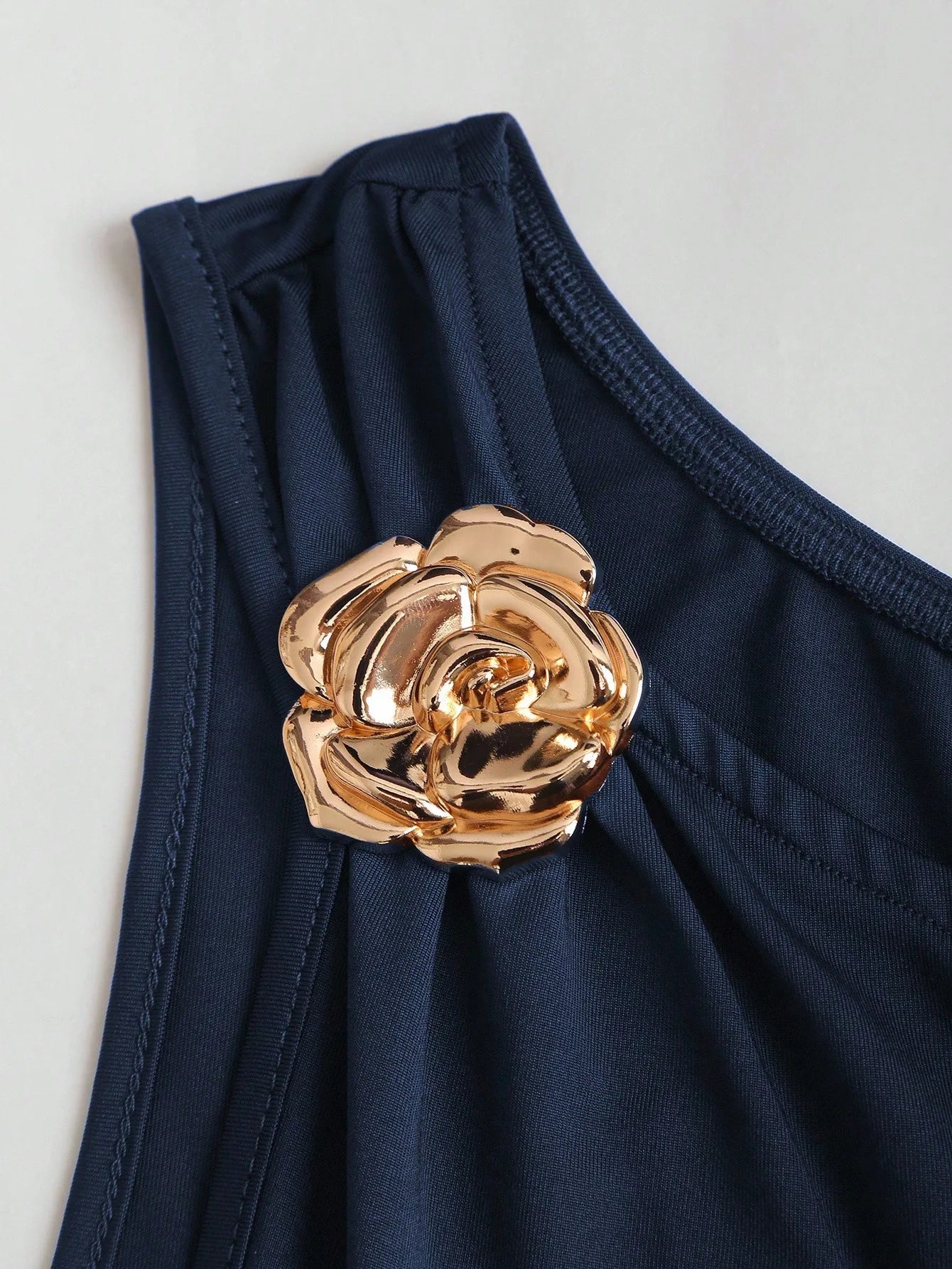 One Shoulder Layered Ruched Floral Mini Dress for Women