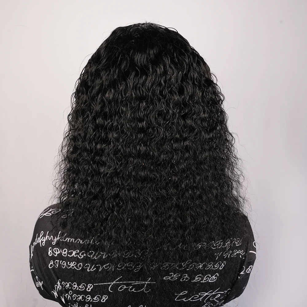 Short Curly Human Hair Wigs Water Wave Pixie Cut Brazilian Hair Bob Style Machine Made Pre Plucked Ready to Wear for Black Women