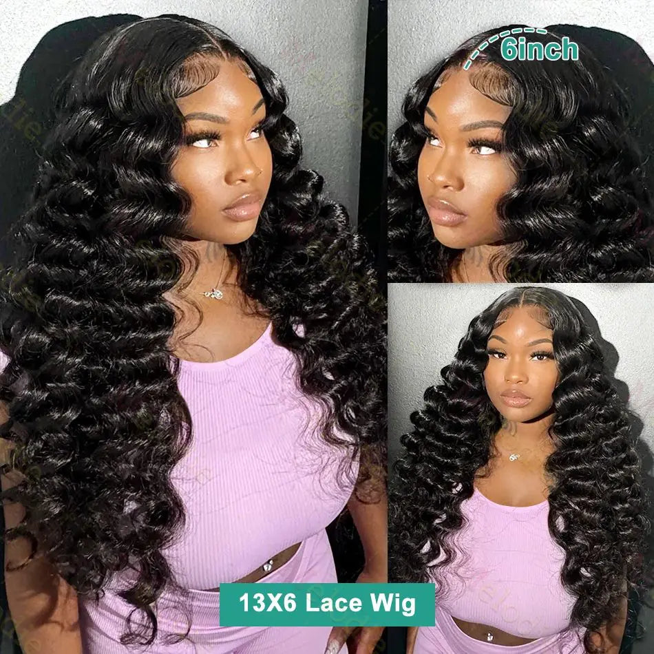 Loose Wave 13X6 Lace Frontal Water Wave 100% Human Hair Deep Wave Preplucked Wig 13X4 Curly Lace Front Brazilian Wigs For Women