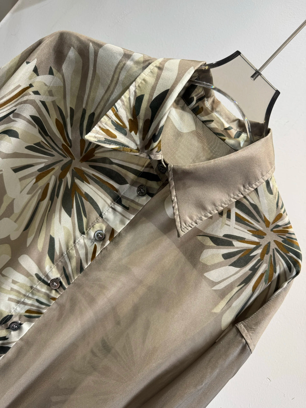 Loose Floral Print Silk Resort Five Piece Set for Women
