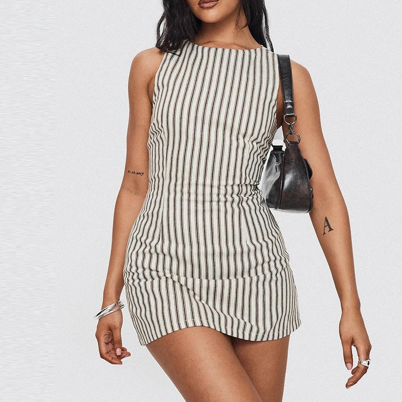Day Night Striped Mini Dress
