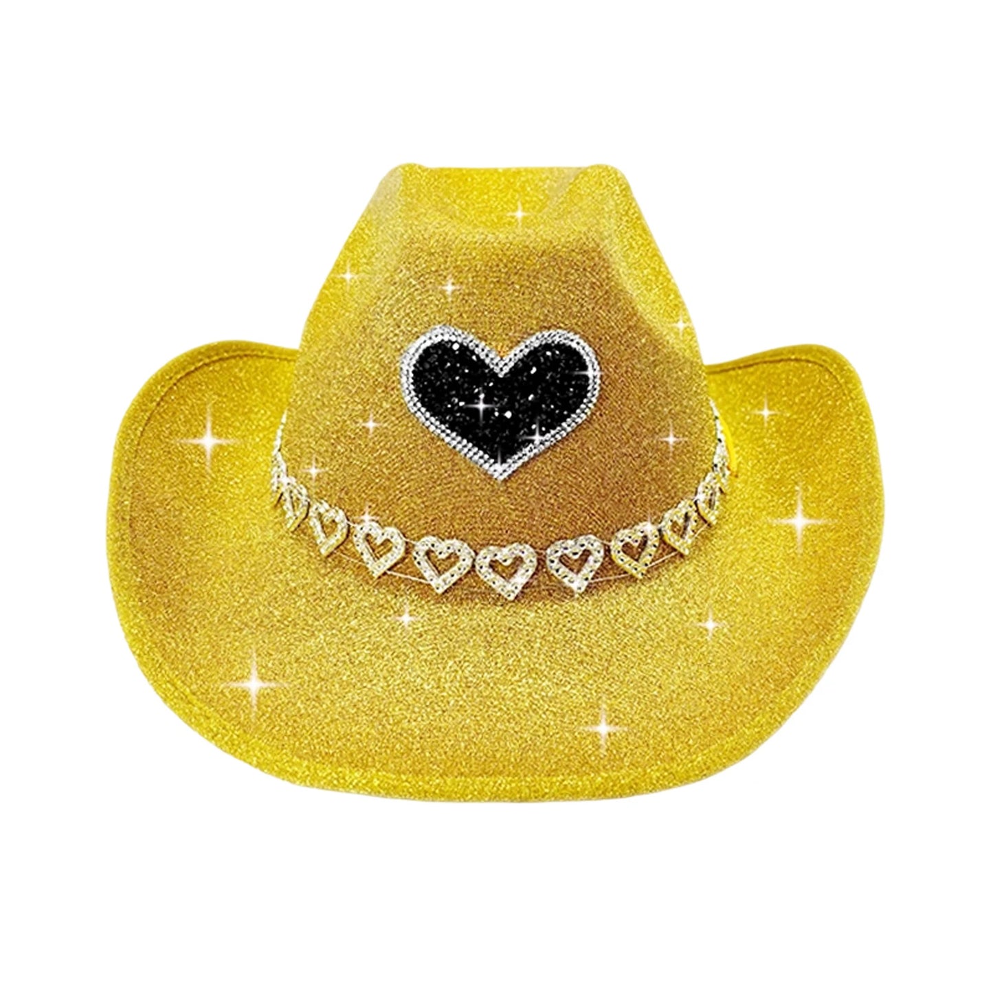 Glitter Rhinestone Western Wide Brim Cowgirl Hat for Women