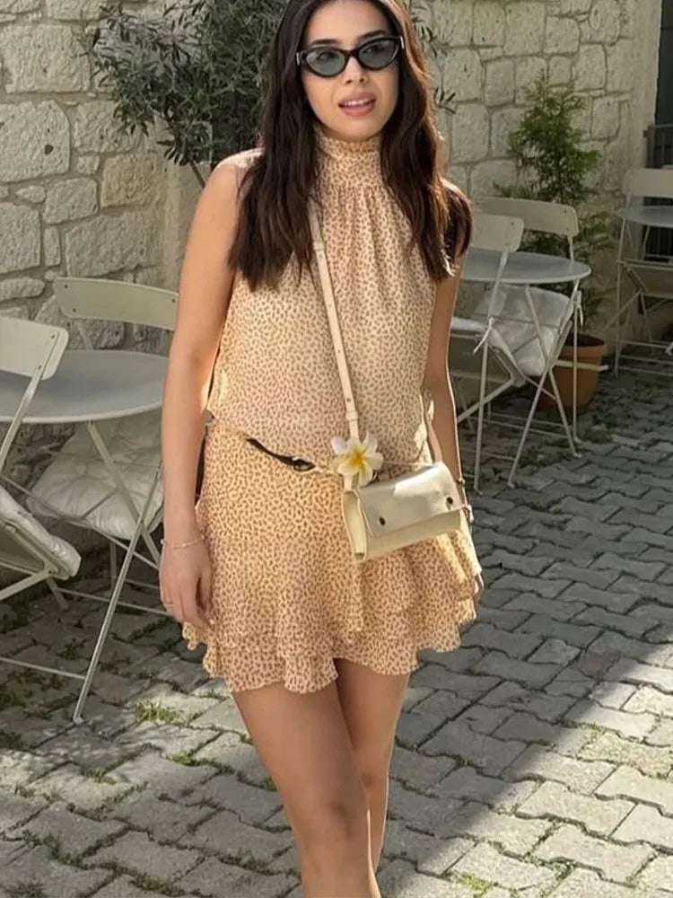 Effortless Summer Beach Style Printed Mini Skirt for Women