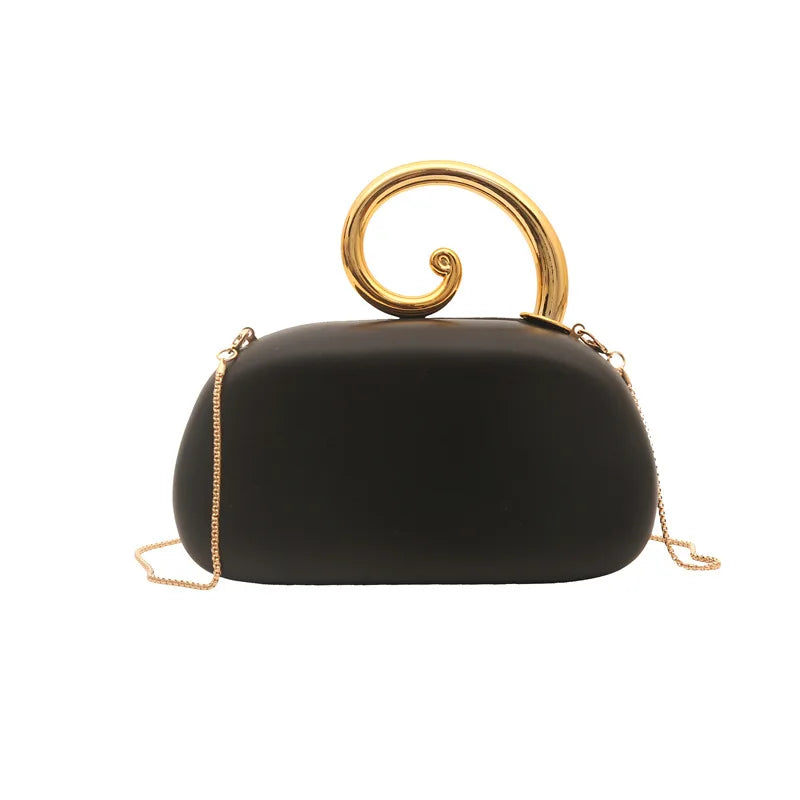 Sequined Irregular Handle Evening Clutch