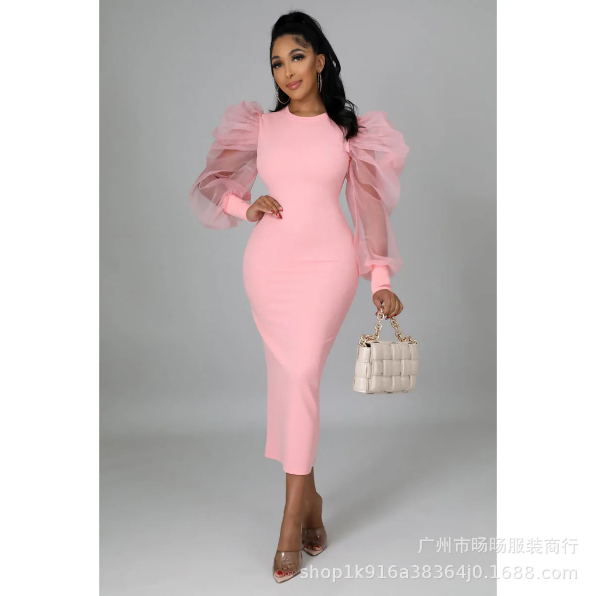 Women White Long Dress Lace Lantern Full Sleeve Round Neck A Line Dresses Elegant Ladies Splice Skirts Autumn Formal Vestidos