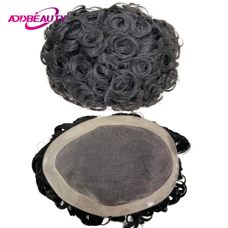 Natural Curly Remy Indian Human Hair Toupee for Women
