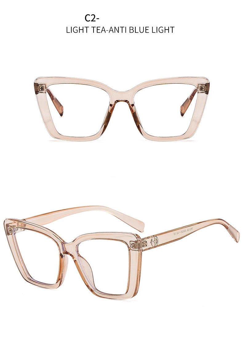 Vintage Black Floral Square Reading Glasses With Blue Light Filter for Women