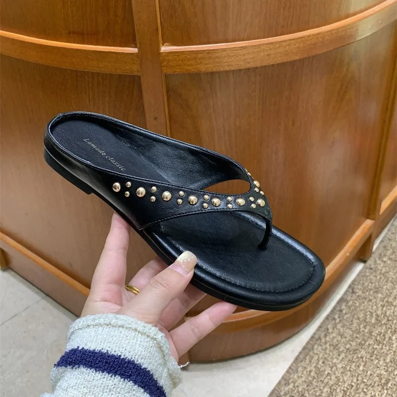 Vintage Rivet Toe Slip On Shoe
