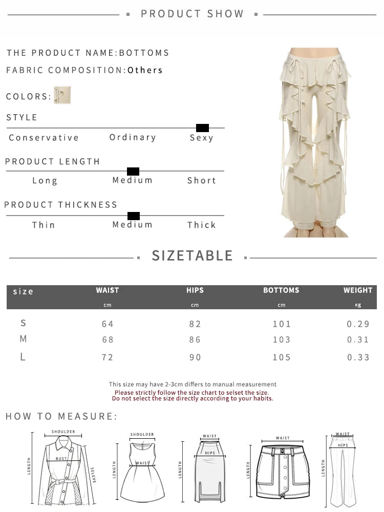 Weird Puss Irregular Tierred Flare Pants Women Y2K Patchwork See Through Summer Hipster Wild Basic Street Trend Classic Trousers