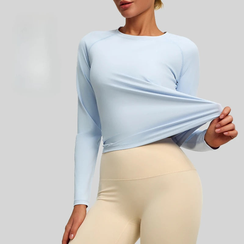 Breathable Loose Mesh Long Sleeve Yoga Top for Women