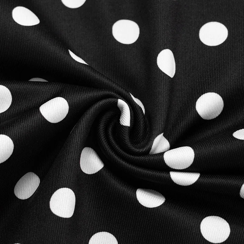 Polka Dot Lace Edge Stretchy Moto Biker Shorts for Women
