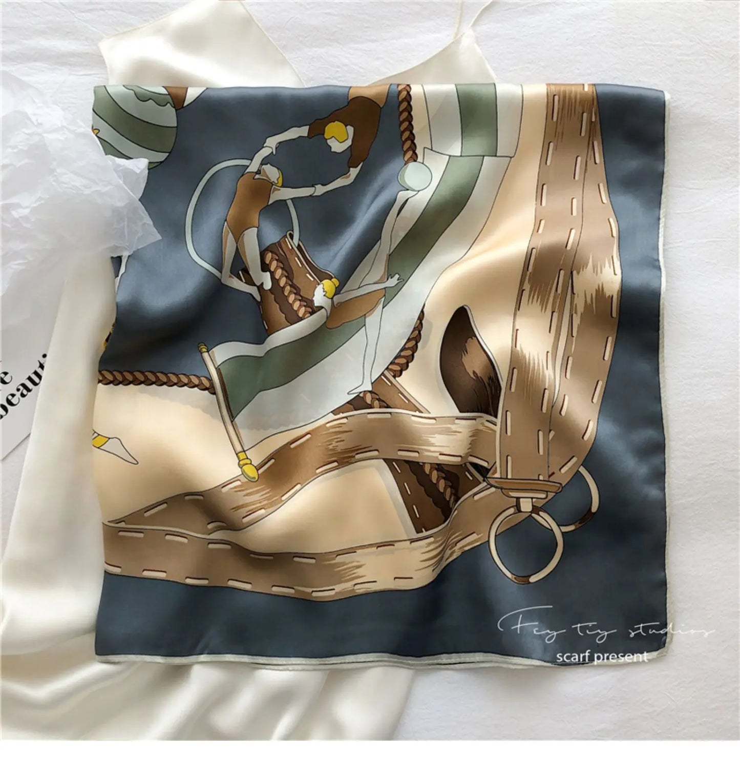 Elegant Art Gallery Style 100% Pure Silk Scarves For Women Soft Thin Striped Mulberry Silk Square Scarf Versatile For Spring Sum