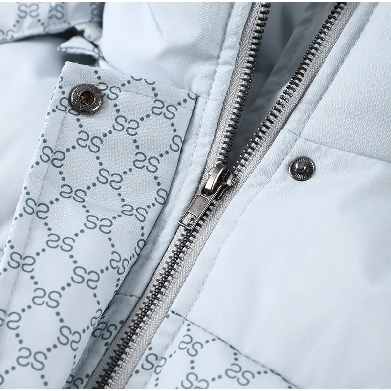 Casual Printed Hooded Cotton Coat With Zipper For Women