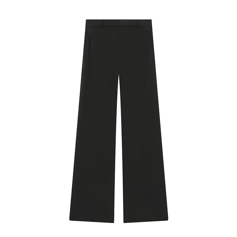 Elegant Stand Collar Coat and Trousers Set for Women