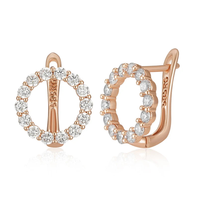 Round Zircon Crystal Drop Earrings