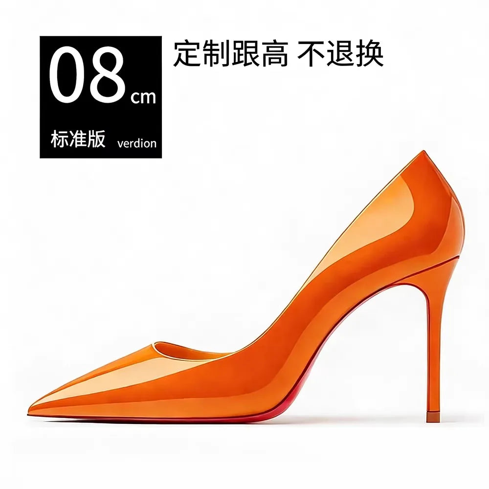 Pointed Toe Patent Leather Stiletto Heels for Women