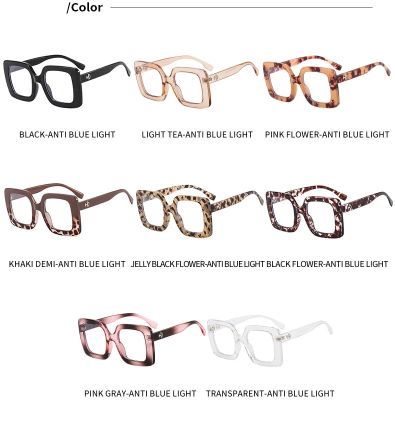 Oversized Blue Light Blocking Reading Glasses for Women