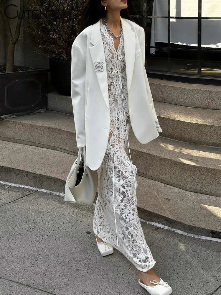 Evening Lace Overlay Maxi Dress