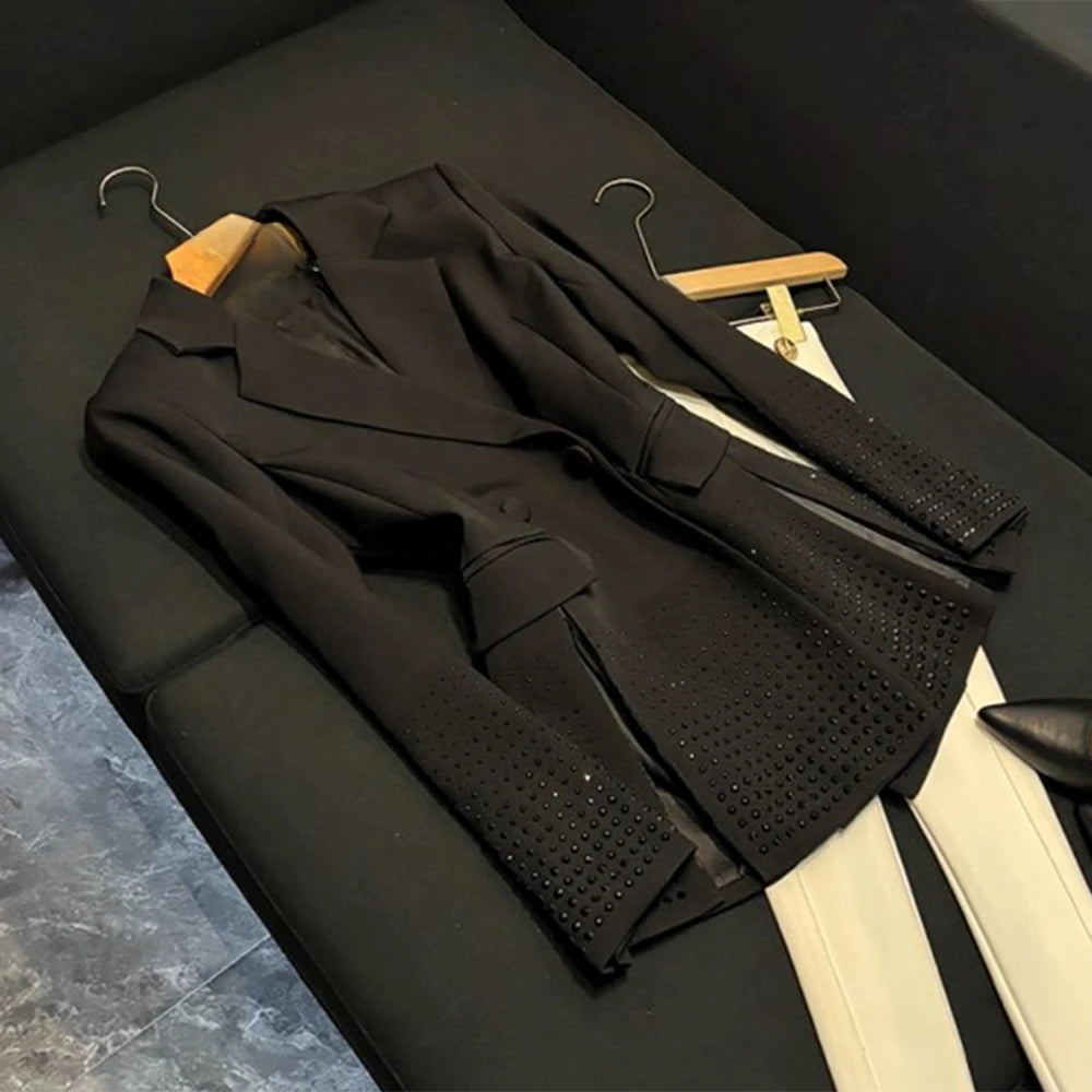 TWOTWINSTYLE Solid Design Sense Blazers For Women Lapel Long Sleeve Spring Casual Slimming Jackets Female Fashion New KJA520459