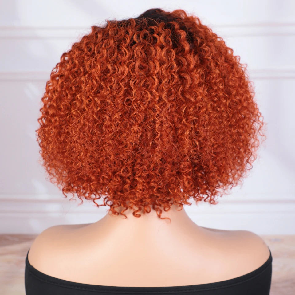 Short Curly Bob Lace Front Human Hair Wig for Women