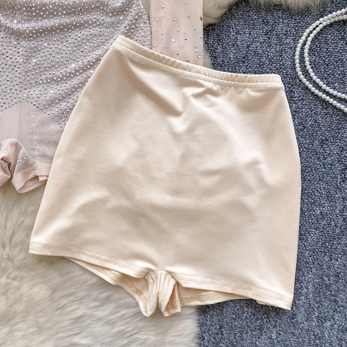 Sheer Long Sleeve Zipper Mesh Romper With Shorts for Women