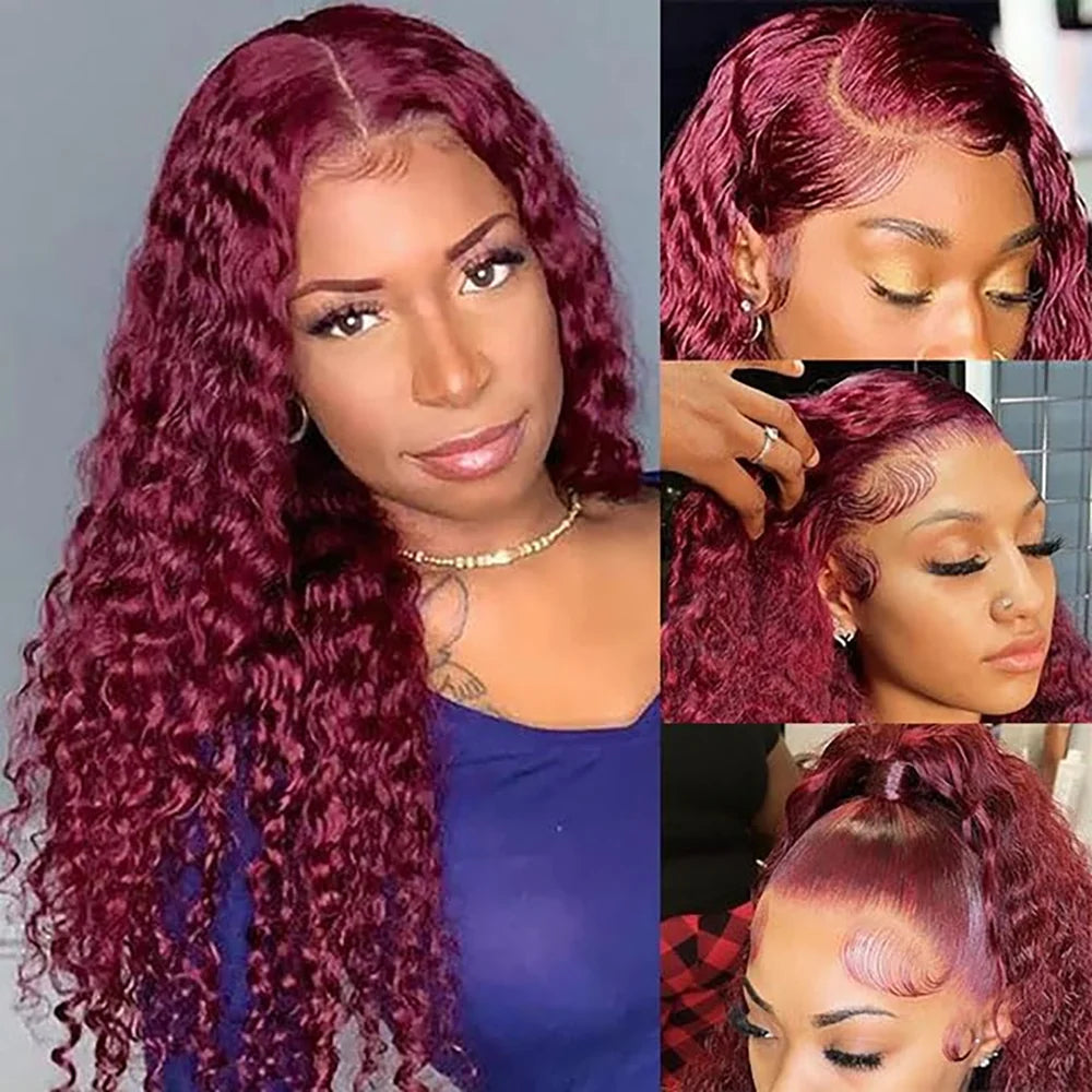 Deep Wave Brazilian Lace Front Human Hair Wig For Women