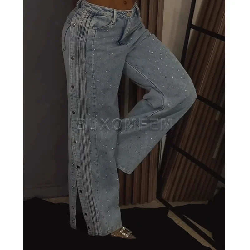 2025 Women's Wide Leg Pants New High Waist Trousers Y2k Streetwear Baggy Pants for Large Sizes New Stylish Bottoms Outwear