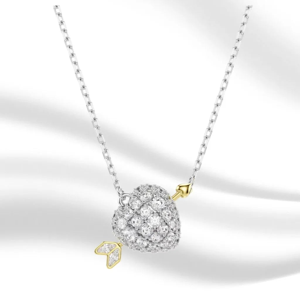 Elegant Gold-Plated Mixed-Cut Crystal Pendant Necklace for Women