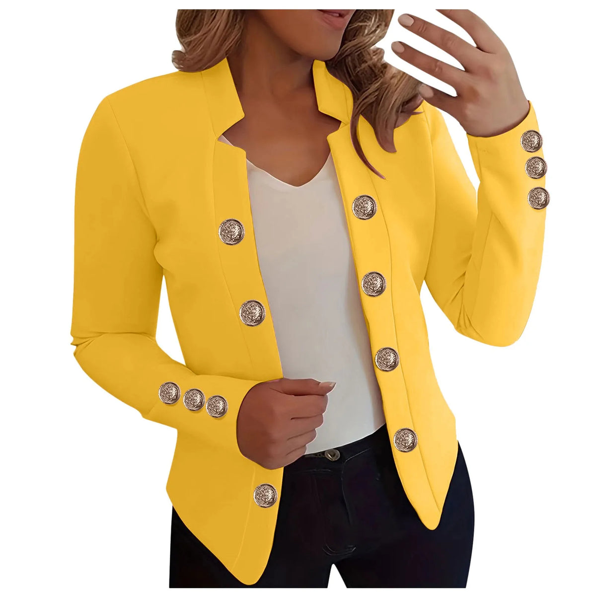 Lightweight Cropped Hooded Office Jacket for Women