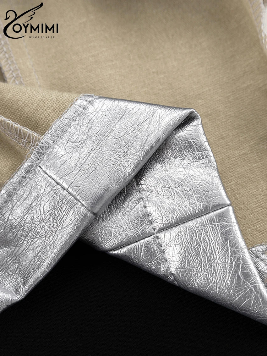 Oymimi Sexy Sliver Bodycon Dress Lady Fashion Slim O-Neck Sleeveless Mini Dress Elegant Classic Party Dresses For Women 2023