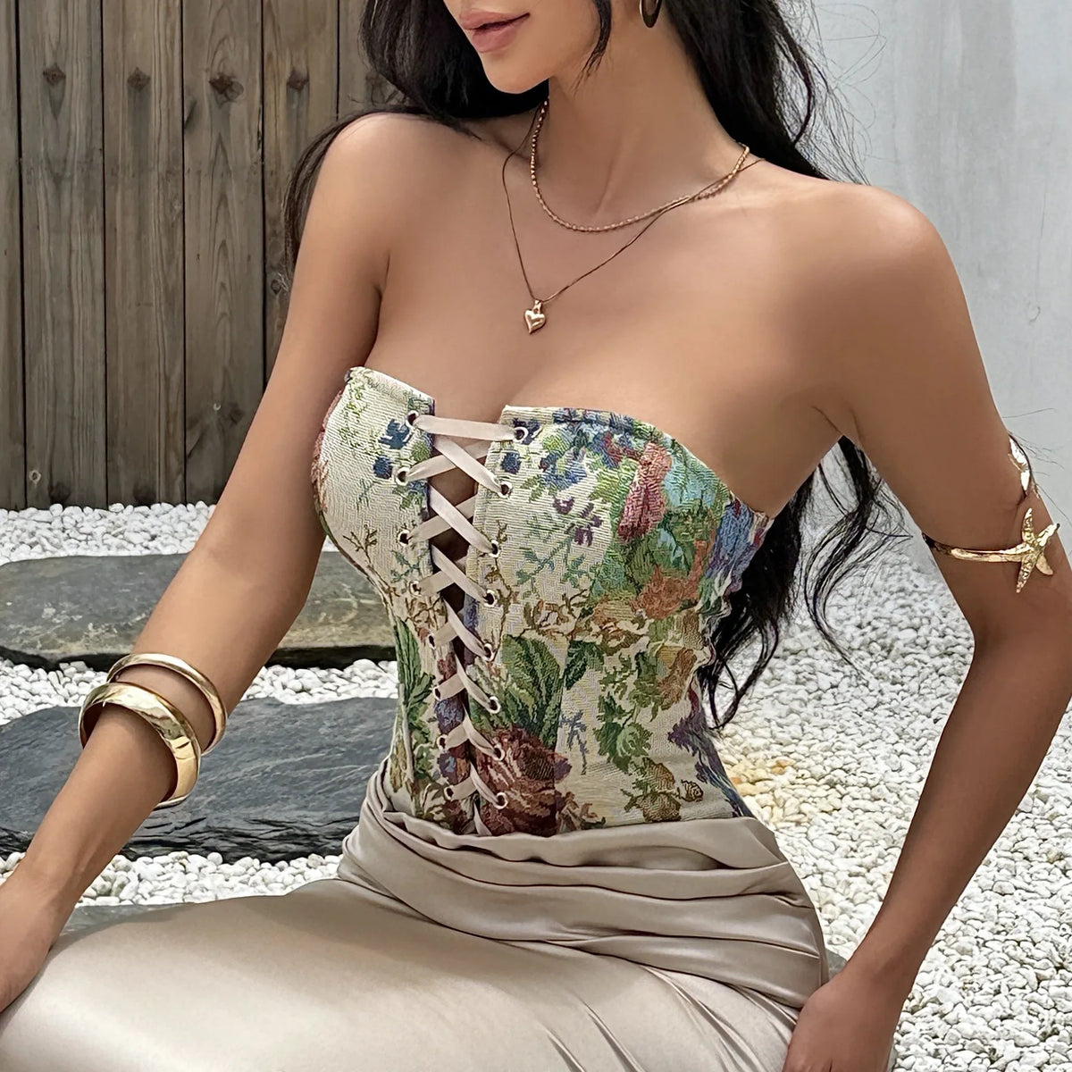 Elegant Strapless African Dashiki Maxi Dress for Women