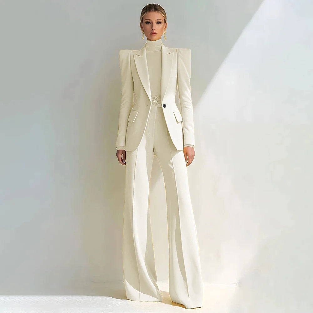 Stylish Double Breasted Two Piece Pantsuit for Women