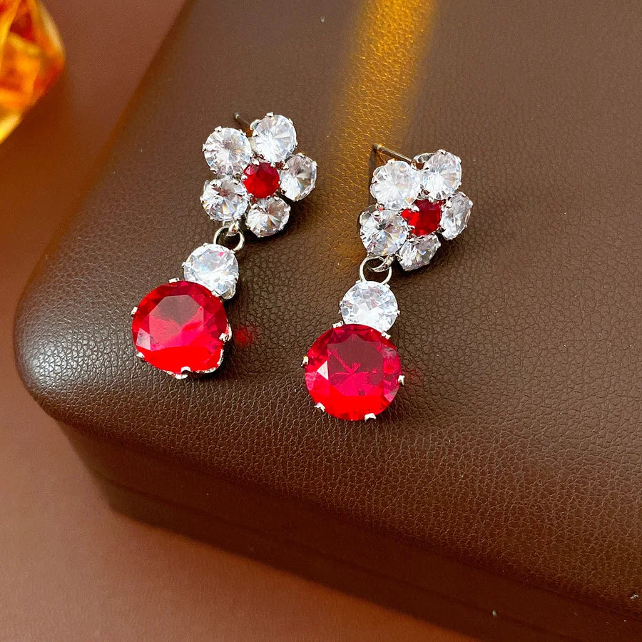 Flower Pendant Necklace And Earring Set