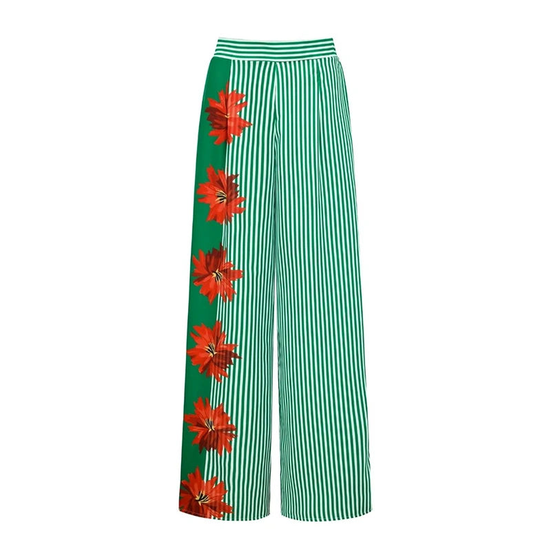 Striped Off Shoulder Bikini Set with High Waist Skirt for Women
