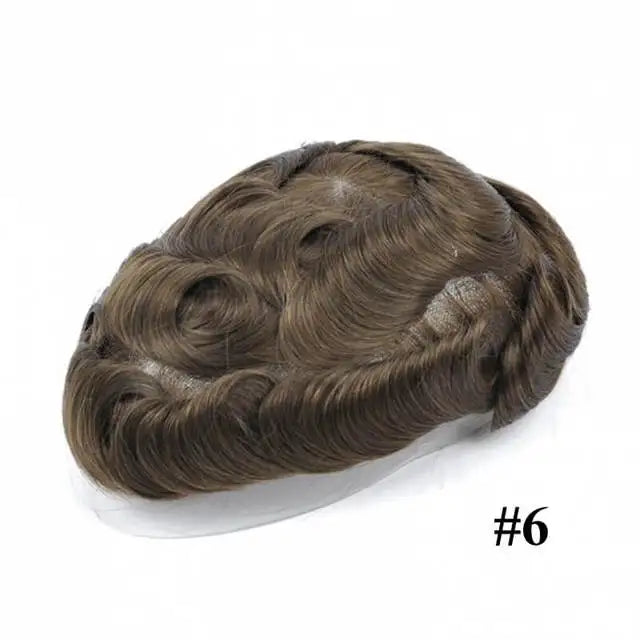 Natural Remy Hair Thin Skin Toupee Hair System for Men