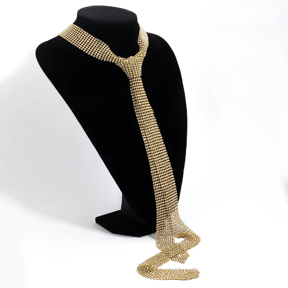 Rhinestone Hollow Mesh Retro Pendant Necklace for Women