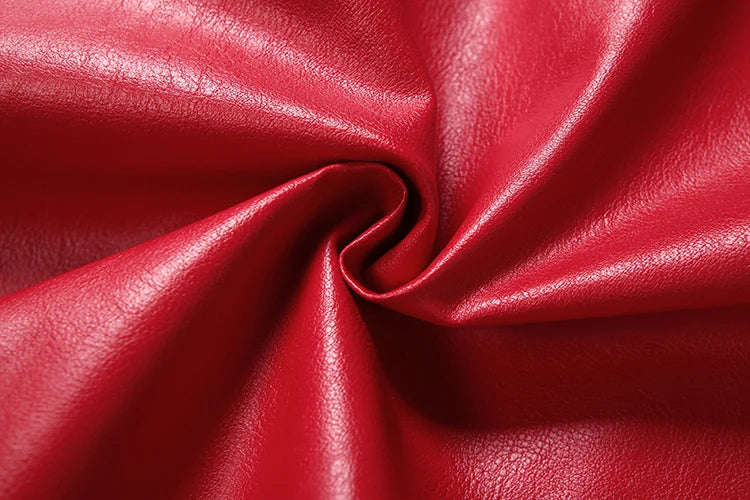 Elegant Belted Faux Leather Cropped Jacket for Women