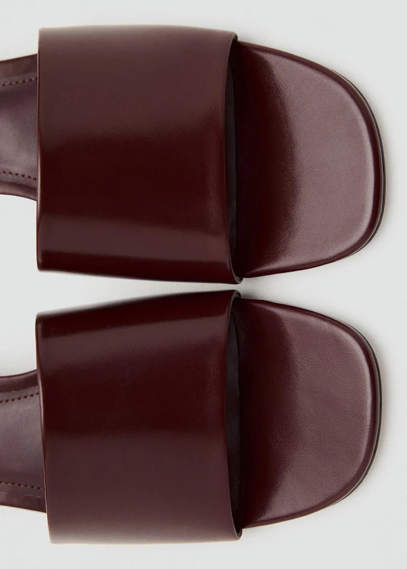 Premium Soft Leather Comfort Flat Slides for Women