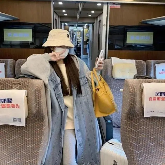 Hooded Mid Length Loose Spliced Casual Coat for Women