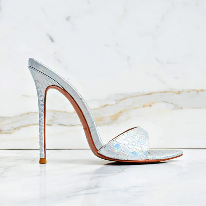 Pointed Toe Slim High Heel Wedding Sandals for Women