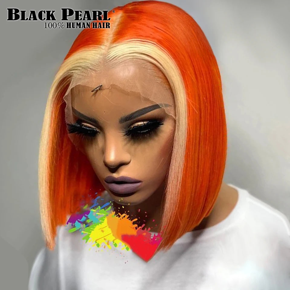 Glueless Brazilian Human Hair Transparent Lace Bob Wig For Women