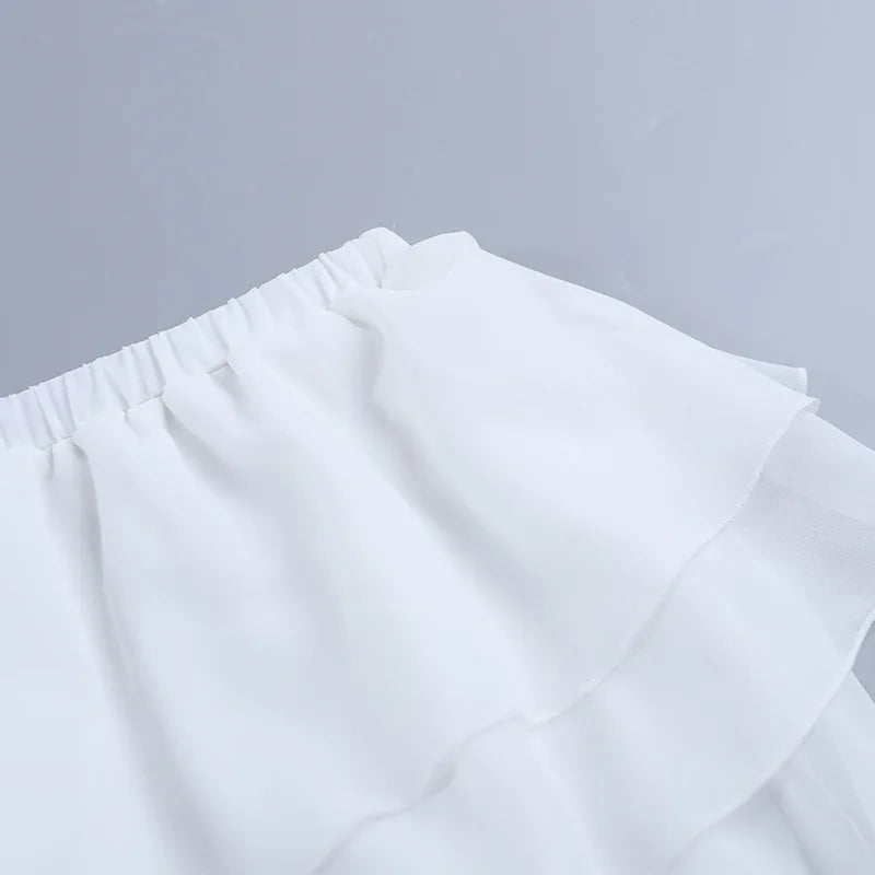 High Waist Pleated Asymmetrical Mini Skirt for Women