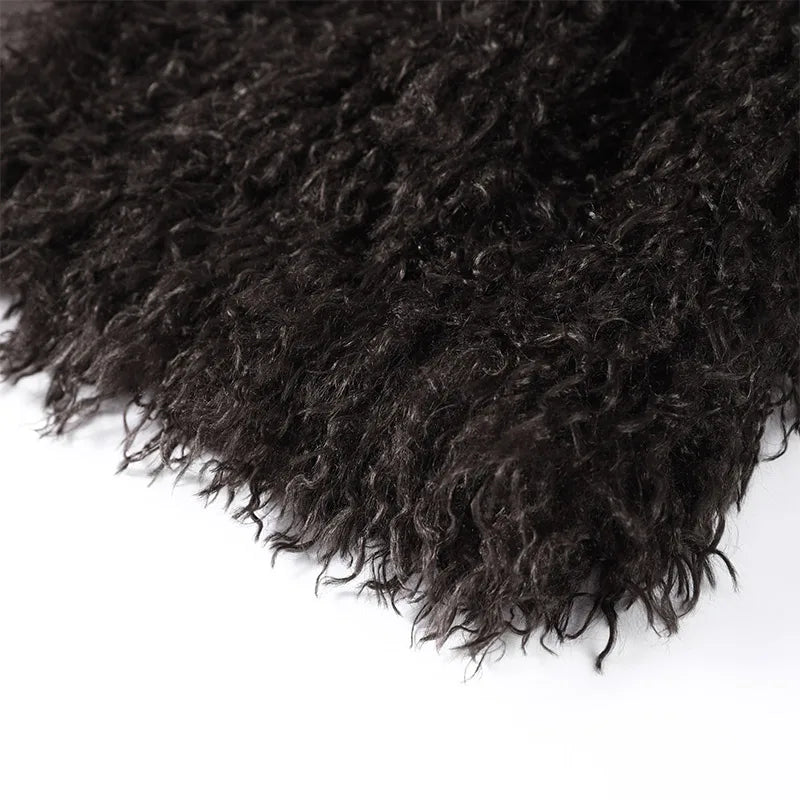 Vintage Women's Fur Coat Elegant Open Collar Thicken Full Sleeve Jacket With Furs Female 2025 New Autumn Winter Woman Clothes