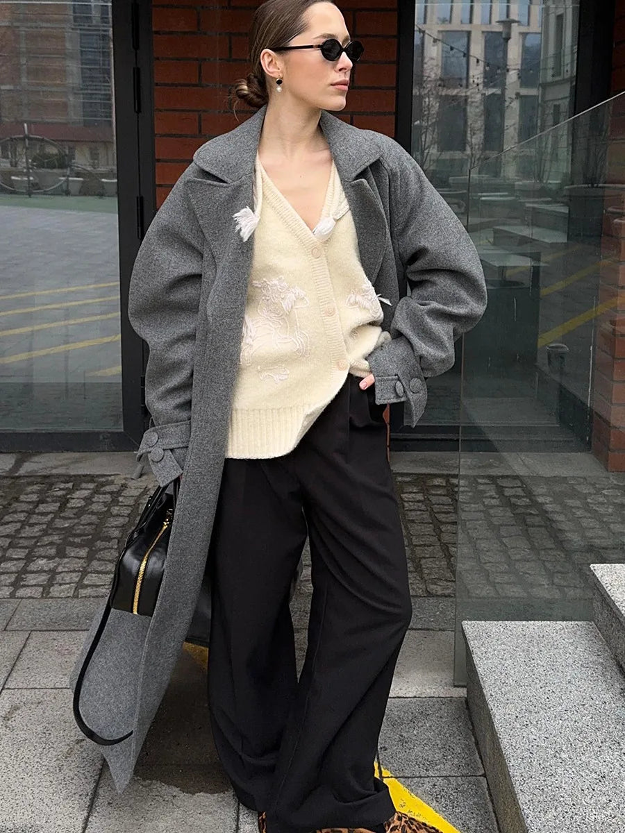 Lace Up Winter Overcoat