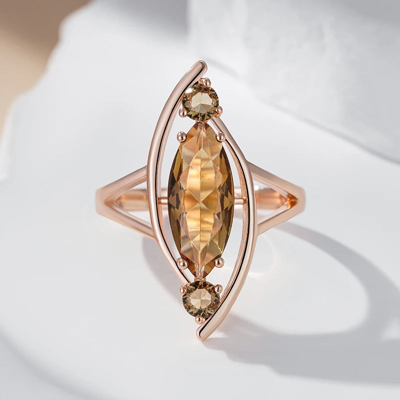 Rose Gold Plated Zircon Statement Ring